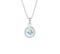 Beydodo Platin Halskette Damen 950 mit Anhänger Sterne Kreis 6MM Topas 0.75ct und Diamant, Kette Weißgold 45CM für Hochzeit Braut