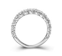 Beydodo Ring 585 Weißgold 14 Karat Damen, Trauringe 3MM mit 0.7ct Diamant Ewigkeitsring Verlobungsringe Memoir Hochtzeit Ringe Frauen Größe 58 (18.5)