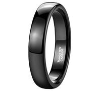 Beydodo Ring Herren Damen Wolframcarbid Schwarz, Trauring Ehering Einzeln 2MM 4MM 6MM 8MM Hochglanzpoliert Bandring