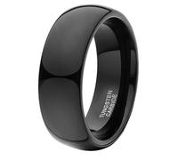 Beydodo Ring Herren Damen Wolframcarbid Schwarz, Trauring Ehering Einzeln 2MM 4MM 6MM 8MM Hochglanzpoliert Bandring