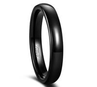 Beydodo Ring Herren Damen Wolframcarbid Schwarz, Trauring Ehering Einzeln 2MM 4MM 6MM 8MM Hochglanzpoliert Bandring