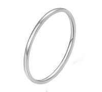 Beydodo Ringe Edelstahl Frauen, Damen Ring Personalisiert Schmal 1MM Glänzend Freundschaftsringe Silber Ringe Nickelfrei Gr.52 (16.6)