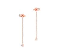 Beydodo Rotgold Ohrhänger Damen 750 Echtgold, Ohrringe Hängend Lange Quasten mit 0.2ct Diamant Ohrhänger Hochzeit Braut Nickelfrei