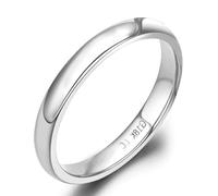 Beydodo Trauring Damen Herren Einzeln Weißgold 375, Paar Ringe 2.3MM ohne Stein Bandring Verlobungsringe Jahrestag Hochzeit Ring Größe 61 (19.4)