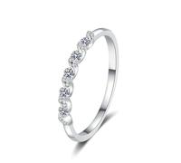 Beydodo Trauring Weißgold 375 Damen Einzeln, Frauen Ringe Infinity mit Diamant 0.2ct Hochzeitsringe Verlobungsringe Große 53 (16.9)
