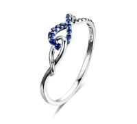 Beydodo Trauring Weißgold 750 Damen Einzeln, Frauen Ringe Unendlichkeit mit Saphir 0.15ct Ewigkeitsring Hochzeitsringe Verlobungsringe Gr.58 (18.5)