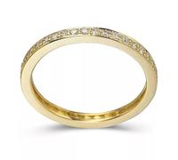 Beydodo Trauringe Gold 585 Echtgold, Damen Ringe 2MM mit 0.45ct Diamant Bandring Verlobungsringe Hochzeit Ring Frauen Größe 54 (17.2)