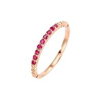 Beydodo Verlobungsring 585 Rotgold, Eheringe Damen Einzeln Schmal mit Rubin Jahrestag Hochzeit Ringe Frauen Größe 49 (15.6)
