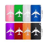 Beylce 8 Stück Kofferanhänger Flugreise, Aluminium Gepäckanhänger für Koffer mit Edelstahldrahtschlaufe und Wasserdichtem PVC Namensanhänger - 7,5 x 4,5cm