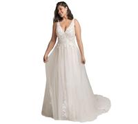 Beyonddress Damen Satin Meerjungfrau Brautkleider Hochzeitskleider Langarm Spitze Appliques Brautmode Brautkleider für Braut