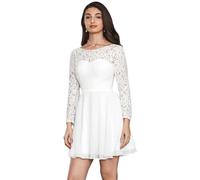 Beyonddress Tüll Brautkleid für Braut Eleagnt Midi Trägerlos Brautkleider für Frauen Spitze Appliques Hochzeitskleider Ballkleider(Weiß 10,36)