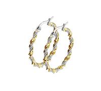 beyoutifulthings 1 Paar Damen Ohringe CREOLEN FLECHT-DESIGN Ohr-ringe Ohr-stecker Chirurgenstahl Gold Silber 30mm