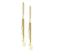 beyoutifulthings 1 Paar Damen Ohrringe Durchzieher Ketten-Anhänger Wort BITCH Ohr-ringe Ohr-stecker Ohring Chirurgenstahl Gold