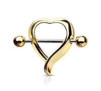 beyoutifulthings Brustwarzen-Piercing Herz Brust-Piercing Nippel-Piercing Intim-Piercing Chirurgenstahl Gold Silber Schwarz Stab 1,6/19mm