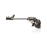 beyoutifulthings Brustwarzen-piercing Rose-Pistole Antik-Gold Antik-Silber Brust-piercing Nippel-piercing Intim-piercing Chirurgenstahl Stab 14-mm