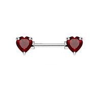 beyoutifulthings Brustwarzen-Piercing ZIRKONIA Herzen Brust-Piercing Intim-Piercing CHIRURGENSTAHL Silber Gold Roségold Stab 1,6mm 12/16mm