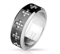 beyoutifulthings glänzender Kreuz Religion Band-Ring Chirurgenstahl 316L Verlobungs-Ring Partner-Ring Trau-Ring 47(15)-72(23)