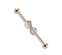 beyoutifulthings Industrial-Piercing Roségold Unendlichkeits-Schleife Clear Industrial-Barbell Industrial-Bar Chirurgenstahl Stab-länge 38-mm