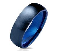beyoutifulthings Matter Band-Ring Chirurgenstahl 316L Verlobungs-Ring Partner-Ring Trau-Ring Blau Roségold Gold Silber Schwarz 47(15)-69(22)