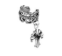 beyoutifulthings Ohr-klemme KELTISCHES HERZ FLEUR DE LIS Kreuz Anhänger Ohringe Ohr-ringe Ohr-clip Fake-Piercing Messing Silber