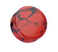 beyoutifulthings Ohr-Plug Rot Schwarz Türkis-Stein Ohr-Piercing Ohr-Schmuck Tunnel Double Flare Sattel-Verschluss 10-mm