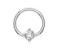 beyoutifulthings Ring ZIRKONIA Brustwarzen-Piercing Intim-Piercing Brust-Piercing Edelstahl Gold Silber ROSÉGOLD SCHWARZ 1,2/1,6mm Ring 10/ 12mm