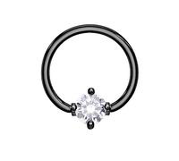 beyoutifulthings Ring ZIRKONIA Brustwarzen-Piercing Intim-Piercing Brust-Piercing Edelstahl Gold Silber ROSÉGOLD SCHWARZ 1,2/1,6mm Ring 10/ 12mm