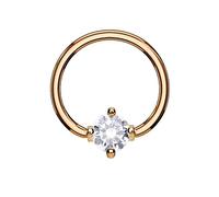 beyoutifulthings Ring ZIRKONIA Brustwarzen-Piercing Intim-Piercing Brust-Piercing Edelstahl Gold Silber ROSÉGOLD SCHWARZ 1,2/1,6mm Ring 10/ 12mm