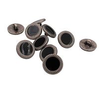 bezaubernde kleine silber mit schwarz Metall Knöpfe kleine Ösenknöpfe 13mm (10 Stück)