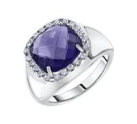 Bezaubernder Damenring aus 925er Silber mit Tansanit HTS und Zirkonia