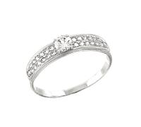 Bezaubernder Damenring, Weißgold 585, mit Swarovski Zirkonia 18,5 mm (58) Karatov