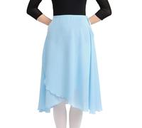 Bezioner Wickelrock Damen Lang Tanzrock Damen Ballettrock aus Chiffon Mit Verstellbares Taillenband für Erwachsene Frauen Blau