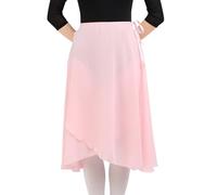 Bezioner Wickelrock Damen Lang Tanzrock Damen Ballettrock aus Chiffon Mit Verstellbares Taillenband für Erwachsene Frauen Rosa