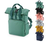 BagBase BG118S Recycled Mini Twin Handle Roll-Top Backpack - Light Grey