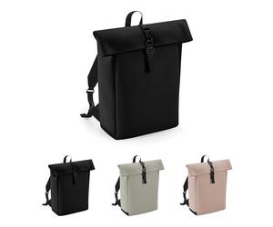 BG335 BagBase Matte PU Roll-Top Rucksack Nude Pink 28 x 43 x 13 cm