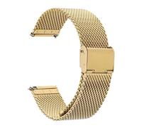 BGFFDSZ 0,8 Milanese Mesh Loop Metallarmband Universal Schnellverschluss Edelstahlarmband 18mm 20mm 22mm Herren Damen Uhrenarmband(Gold,20mm)