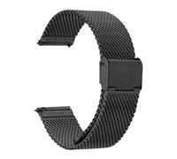 BGFFDSZ 0,8 Milanese Mesh Loop Metallarmband Universal Schnellverschluss Edelstahlarmband 18mm 20mm 22mm Herren Damen Uhrenarmband(Black,18mm)
