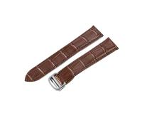 BGFFDSZ 18 mm 20 22 Lederarmband kompatibel mit Omega Cartier Tank Solo Watch Speed Seamaster Bandverschluss Schwarz Braun Uhrenarmband Armband Gürtel(Brown-Steel-Z4,23mm)
