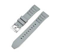 BGFFDSZ 19/20/21/22/24 mm FKM-Armband, kompatibel mit Tissot, Seiko, Casio, Schnellverschluss, Fluorkautschuk-Uhrenarmband, Swatch X Omega MoonSwatch(Grey-silver,21mm)