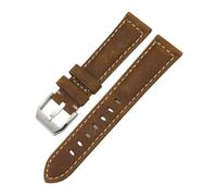 BGFFDSZ 19 mm 20 21 22 handgefertigtes Leder-Rindsleder-Uhrenarmband, kompatibel mit Omega IWC Seiko, Breitling Rolex-Uhrenarmband, groß(Crazy Horse,20MM_BLACK BUCKLE)