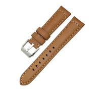 BGFFDSZ 19 mm 20 21 22 handgefertigtes Leder-Rindsleder-Uhrenarmband, kompatibel mit Omega IWC Seiko, Breitling Rolex-Uhrenarmband, groß(Yellow brown,20MM_BLACK BUCKLE)