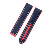BGFFDSZ 20 mm, 21, 22 Nylon-Kautschuk-Uhrenarmband, kompatibel mit Omega SEAMASTER PLANET OCEAN Herren-Uhrenarmband Faltschließe, Silikonarmband(Blue red no buckle,20mm)