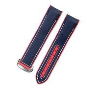 BGFFDSZ 20 mm, 21, 22 Nylon-Kautschuk-Uhrenarmband, kompatibel mit Omega SEAMASTER PLANET OCEAN Herren-Uhrenarmband Faltschließe, Silikonarmband(Blue red silver,21mm)