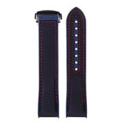 BGFFDSZ 20 mm, 21, 22 Nylon-Kautschuk-Uhrenarmband, kompatibel mit Omega SEAMASTER PLANET OCEAN Herren-Uhrenarmband Faltschließe, Silikonarmband(Black red blue -B,22mm)