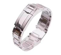 BGFFDSZ 904L Stahl-Uhrenarmbänder, kompatibel mit Rolex SUBMARINER DAYTONA, Herren-Uhrenarmband mit Faltschließe, 20 mm, 21 mm, massives Edelstahl-Uhrenarmband(Bright silver,20mm)