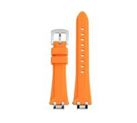 BGFFDSZ Gummi-Armband kompatibel mit MAURICE LACROIX AIKON Uhr AI1008 AI6008 AI1108 AI1018 AI6038 Wasserdichtes Silikon-Uhrenarmband(Orange-silver,AI 6007)