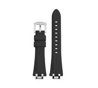 BGFFDSZ Gummi-Armband kompatibel mit MAURICE LACROIX AIKON Uhr AI1008 AI6008 AI1108 AI1018 AI6038 Wasserdichtes Silikon-Uhrenarmband(Black-silver,AI 6038)