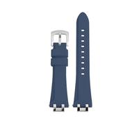 BGFFDSZ Gummi-Armband kompatibel mit MAURICE LACROIX AIKON Uhr AI1008 AI6008 AI1108 AI1018 AI6038 Wasserdichtes Silikon-Uhrenarmband(Blue-silver,AI 1008)