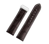 BGFFDSZ Kompatibel mit dem Hamilton Khaki Aviation Classic Series Herrenarmband aus Rindsleder, 20 mm/22 mm, schwarz/braun, Faltschließe(03-dark brown-C,20mm)