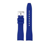 BGFFDSZ Kompatibel mit Gummi-Silikon-Armband Citizen Tissot Seiko Rolex Curved End Arc Mouth 19 mm 20 mm 21 mm 22 mm wasserdichtes Outdoor-Sportarmband(Blue,21mm)